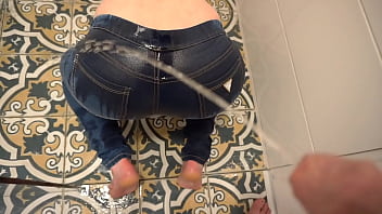 hot girl making pooping in toilet