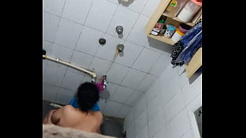 indian boy bathing