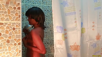 cute girl rubbing a cock in the bathtub